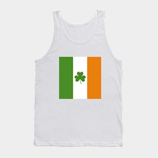 St Patrick's Day Irish Flag with Shamrock Clover Tank Top